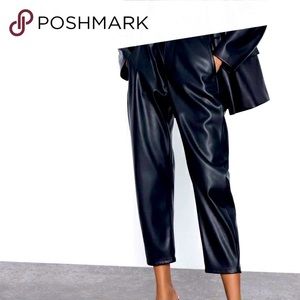 Zara Faux Leather Elastic Waist Pant Size 00